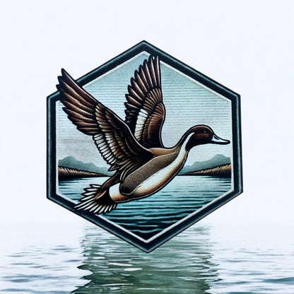 Mallard Duck Full Color UV Printed leatherette patch Hat, duck hunting,