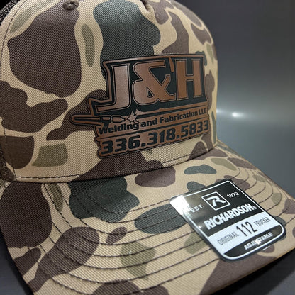 Your logo leather patch hat, custom engraved, adjustable snapback