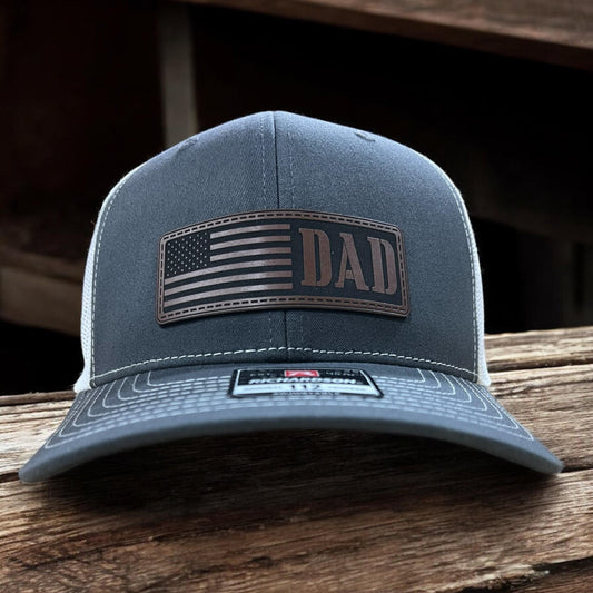 American Flag Leather Patch Dad Hat: Patriotic Baseball Cap