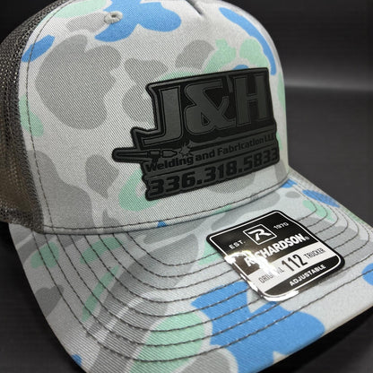 Your logo leather patch hat, custom engraved, adjustable snapback