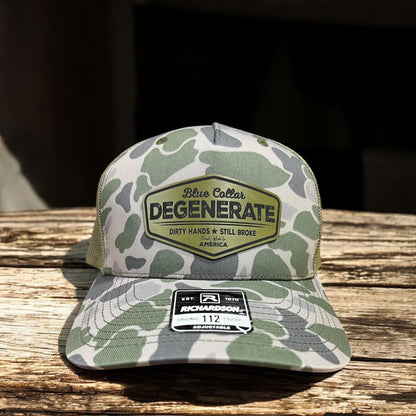 Blue Collar Degenerate Hat: Made in USA, American Pride Cap