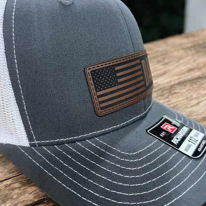American Flag Leather Patch Dad Hat: Patriotic Baseball Cap