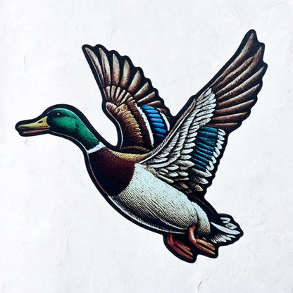 Mallard Duck Full Color UV Printed leatherette patch Hat, duck hunting,