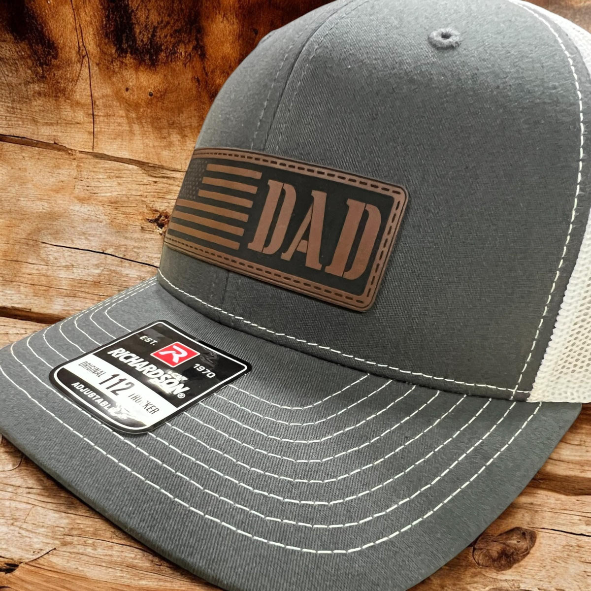 American Flag Leather Patch Dad Hat: Patriotic Baseball Cap