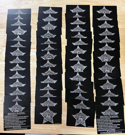 Metal Miranda Warning Card