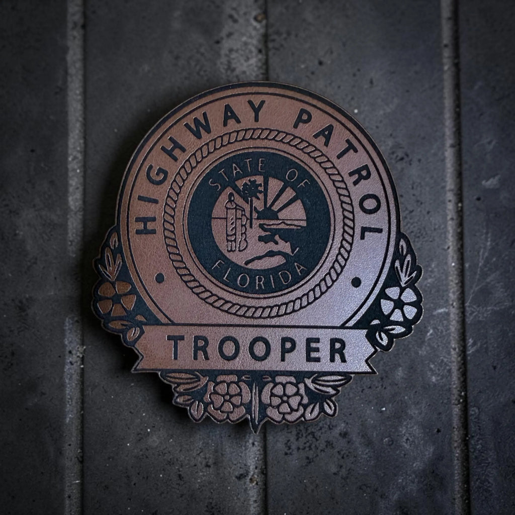 Custom Leather Morale Patch with Hook Backing