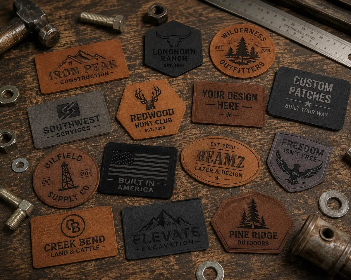 Custom Leather Morale Patch with Hook Backing