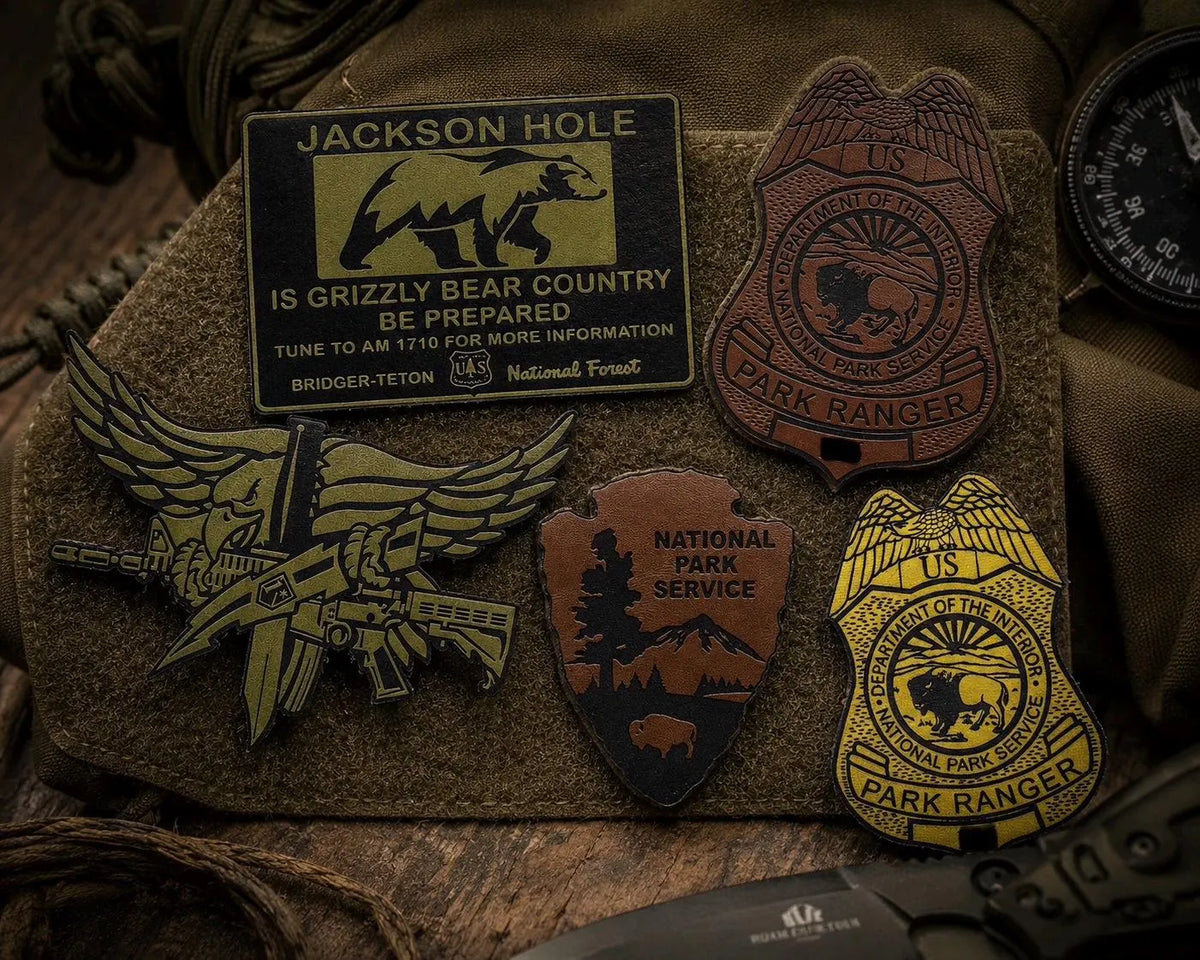 Custom Leather Morale Patch with Hook Backing